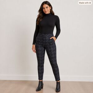 Studio by Torrid Navy & Gray Plaid Skinny Pants – Size 1R (37")